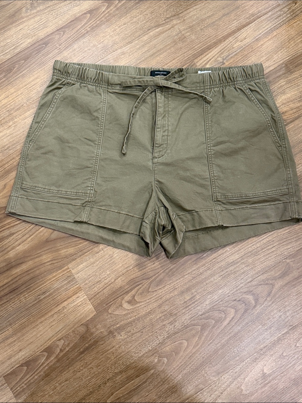Banana Republic Factory High Rise  Drawstring Utility Shorts - Olive